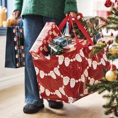 VINTERFINT Bolsa grande, Papá Noel rojo, 55x37x35 cm/71 l