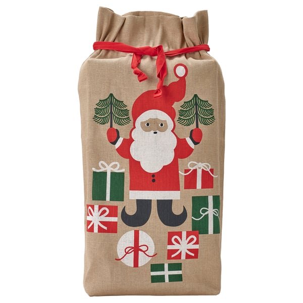 VINTERFINT Bolsa para regalos, Papá Noel beige, 92x56 cm
