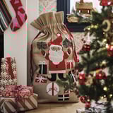 VINTERFINT Bolsa para regalos, Papá Noel beige, 92x56 cm