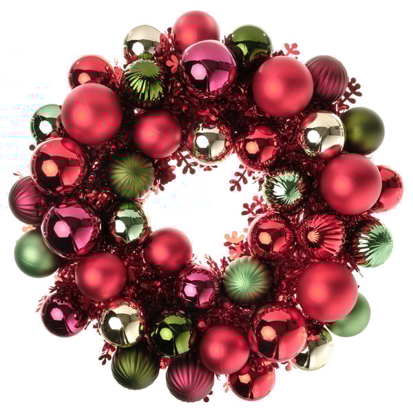 VINTERFINT Corona, bola rojo con verde, 38 cm