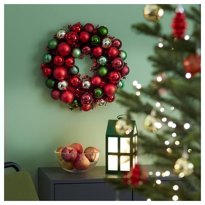 VINTERFINT Corona, bola rojo con verde, 38 cm