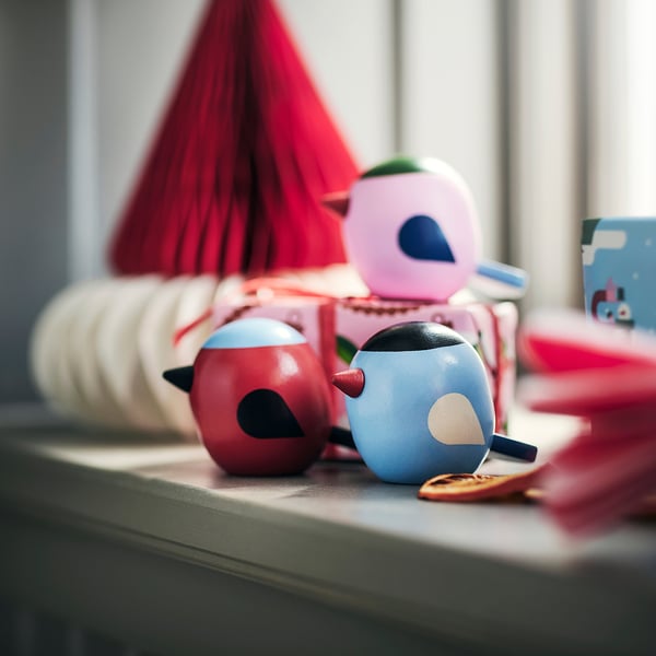 VINTERFINT Decoración, pájaro colores variados, 6 cm