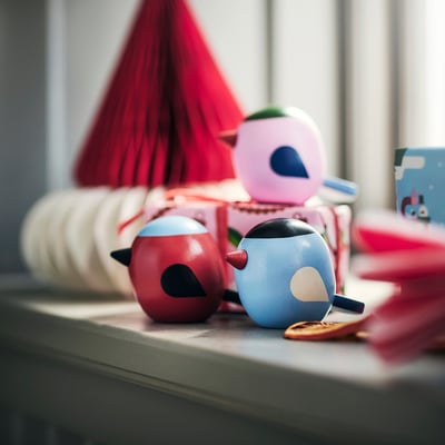 VINTERFINT Decoración, pájaro colores variados, 6 cm