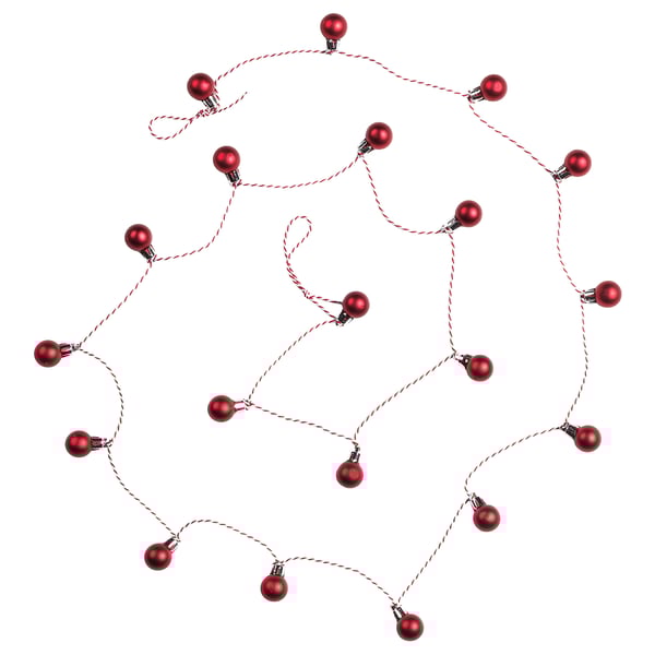 VINTERFINT Guirnalda decorativa, bola rojo, 2.2 m
