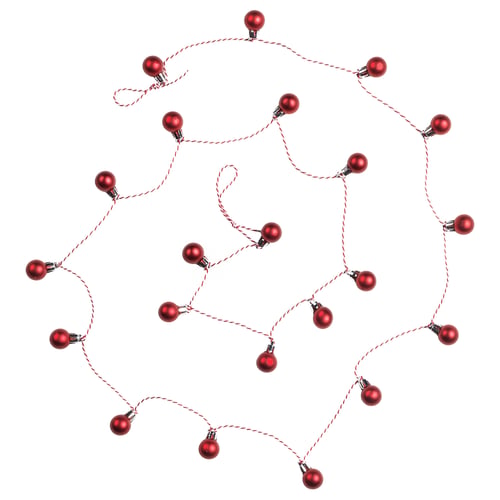 VINTERFINT Guirnalda decorativa, bola rojo, 2.2 m