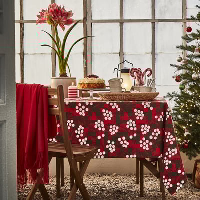 VINTERFINT Mantel, diseño frutos rojos rojo, 145x240 cm