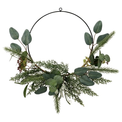 VINTERFINT Media corona artificial, Interior / exterior verde, 45 cm