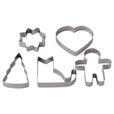 VINTERFINT Molde para galletas, set de 5, Formas variadas Acero inoxidable