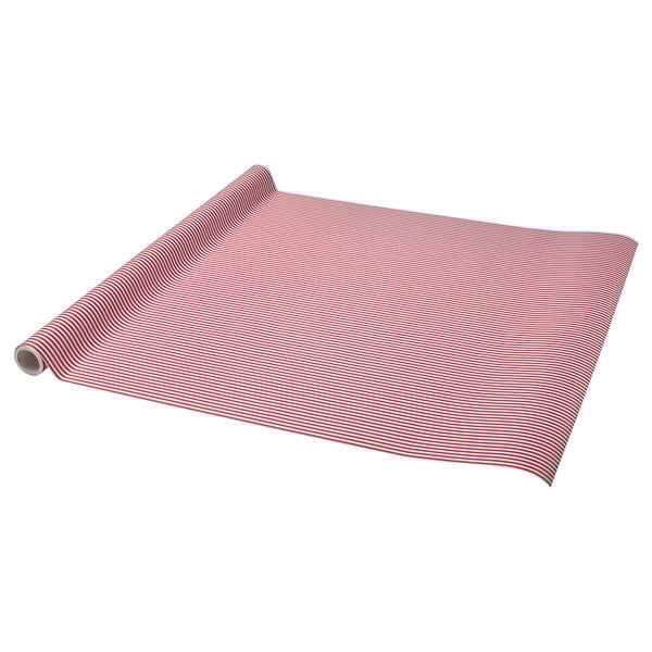 VINTERFINT Papel de regalo, a rayas rojo con blanco, 3x0.7 m