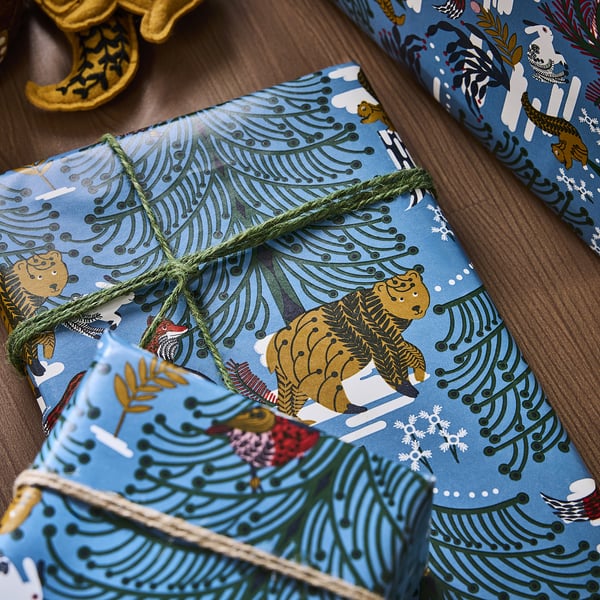 VINTERFINT Papel de regalo, Animal azul, 3x0.7 m