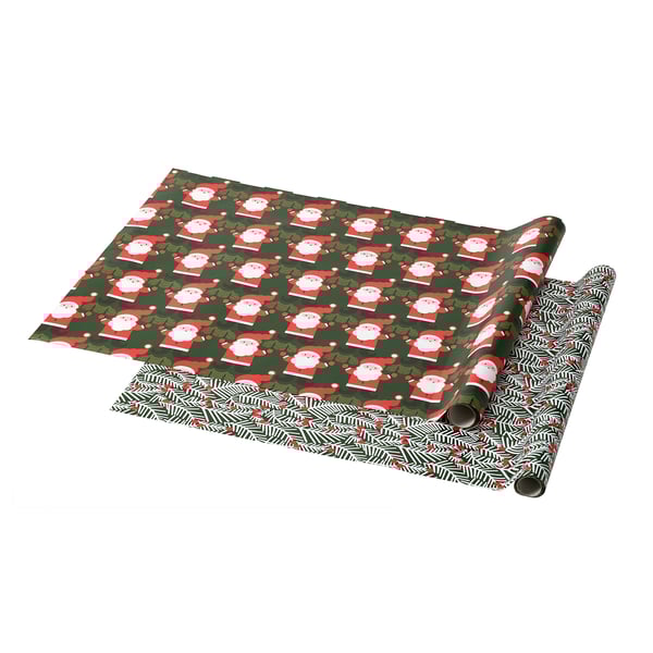 VINTERFINT Papel de regalo, Formas variadas verde, 3x0.7 m/2.10 m²