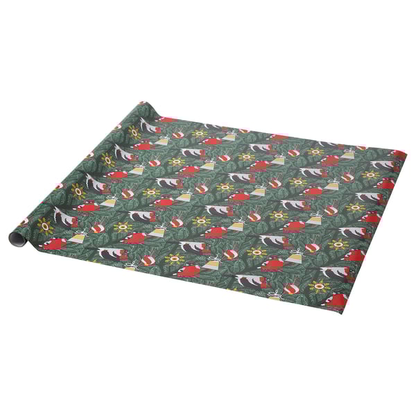 VINTERFINT Papel de regalo, pájaro verde, 3x0.7 m