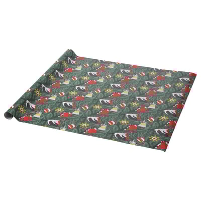 VINTERFINT Papel de regalo, pájaro verde, 3x0.7 m
