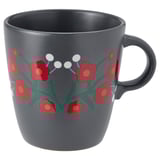 VINTERFINT Pocillo / mug, Estampado floral gris oscuro, 37 cl