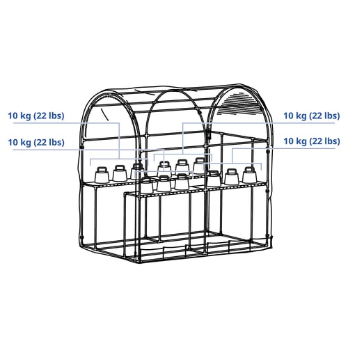 ASPAREN Skleník, transparentní bílá, 123x190x190 cm