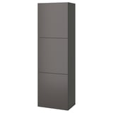 Šedý úložný díl BESTÅ se 3 dvířky, minimalistický design.