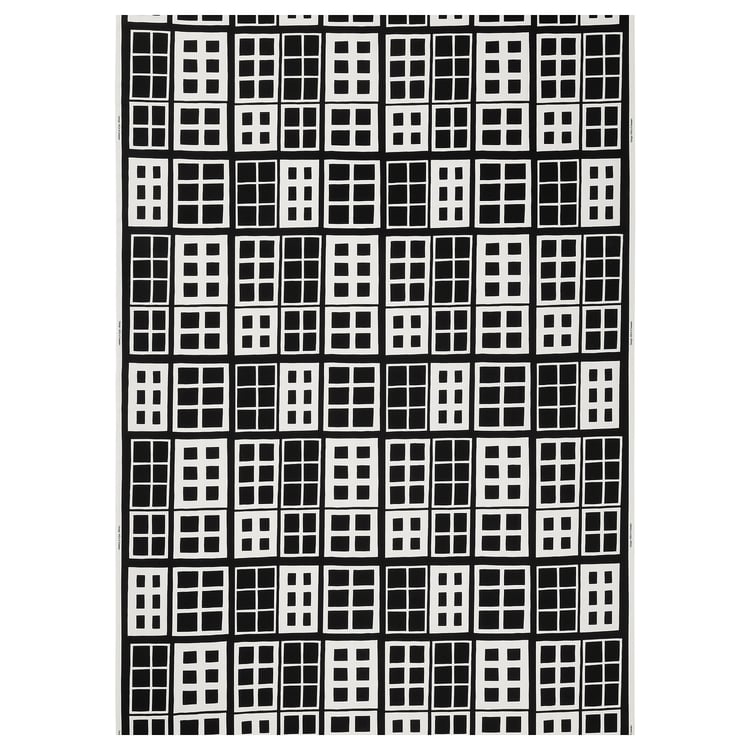BROKAKLEJA Látka, černá/geometrický, 150x300 cm