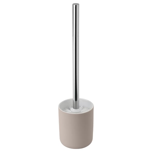 WC štětka EKOLN, světle růžová, plast & nerezová ocel, kulatý tvar, moderní design.