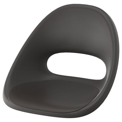 Černá skořepina sedadla ELDBERGET s výřezy pro ventilaci.