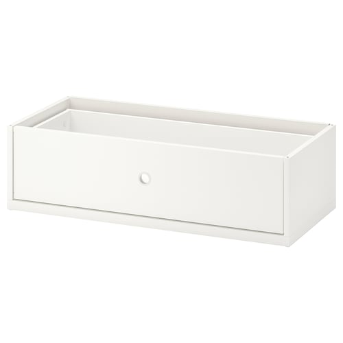 Bílý zásuvkový díl ELVARLI s elegantním designem, ideální pro skladování.