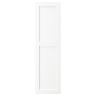 Bílá dvířka skříňky ENKÖPING, dřevěná texturovaná fólie, jednoduchý obdélníkový design.