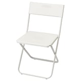 Skládací židle FEJAN, bílá, ocel & plast, minimalistický design.