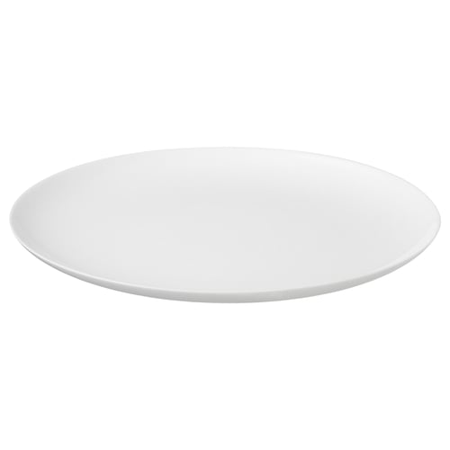 Talíř FLAMSIG, bílý, kulatý, jednoduchý design, z tvrzeného skla.