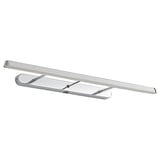 FLASKPOST stříbrné LED kosmetické svítidlo, nastavitelné, pochromovaný kov, minimalistický design, montáž na stěnu nebo do skříňky.