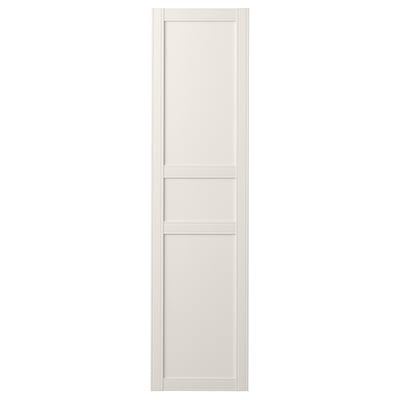 FLISBERGET dveře, bílé, panelový design, 3 panely, jemné drážky, matný povrch.