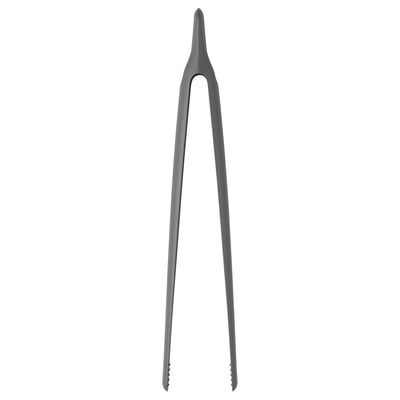 Tmavě šedé plastové kuchyňské kleště; Elegantní, zakřivený design.