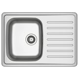 Dřez FYNDIG: nerezavějící ocel, obdélníkový, jednoduchý dřez s oboustrannou odkapávací deskou.