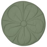 GULDVÄVARE: kulatá zelená prošívaná dětská deka, květinový vzor, bio bavlna.