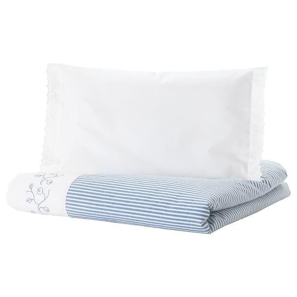 Gulsparv Detske Povleceni Prouzky Modra 110x125 35x55 Cm Ikea