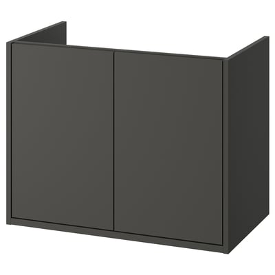 HAVBÄCK: koupelnová skříňka tmavě šedá, elegantní moderní design, možnost montáže na stěnu, velký úložný prostor.