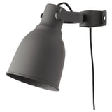 Lampa HEKTAR, matná černá, nastavitelné kovové stínidlo, montáž na zeď nebo svorku.