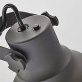 Černá nastavitelná lampa s bezdrátovou nabíječkou a usb portem, robustní kovové provedení.