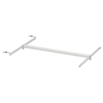 Bílé, nastavitelné ramínko na šatní tyč z ikea. Je vyroben z oceli s plastovými spoji a má praktický, jednoduchý design pro snadnou montáž.