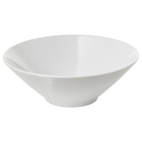 Bílá porcelánová mísa IKEA 365+, hluboká, stohovatelná, jednoduchá, odolná.