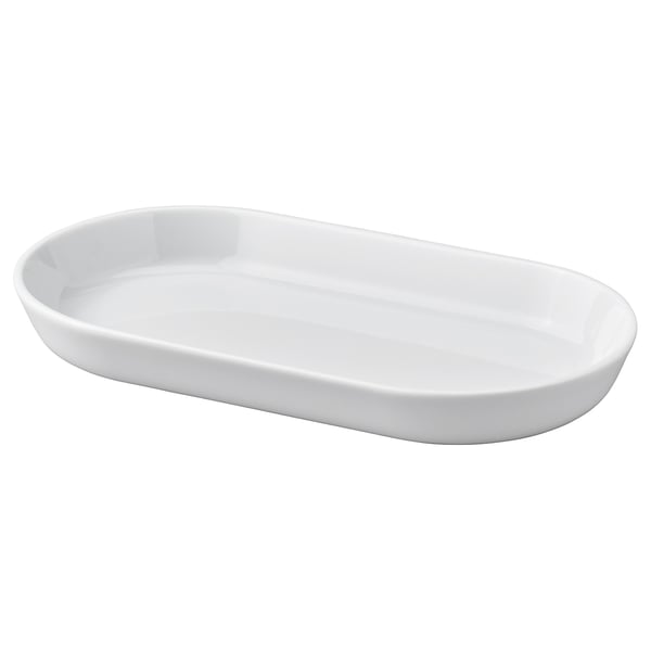 IKEA 365+ bílá oválná servírovací mísa, jednoduchá i klasická, odolný porcelán.