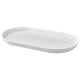 Možnost: Bílý oválný porcelánový servírovací talíř z IKEA 365+, elegantní a stohovatelný design.