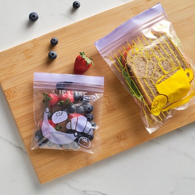 ISTAD Uzavíratelný sáček, vzorované fialová/žlutá, 0.3/0.8 l