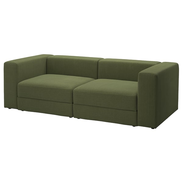 Zelená pohovka JÄTTEBO, moderní design s úložným prostorem, obdélníkový tvar, měkké polštáře.