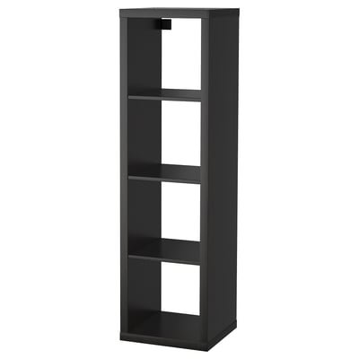 Černý policový díl KALLAX - minimalistický úložný prostor.
