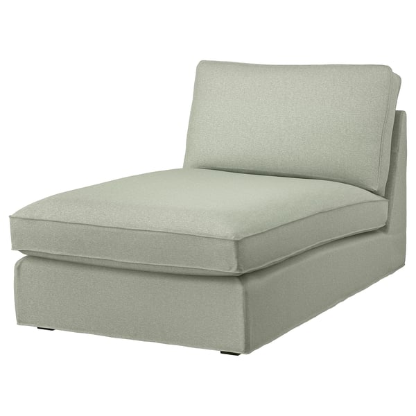 KIVIK světle šedé chaise suflé, zakřivené, látkový potah.