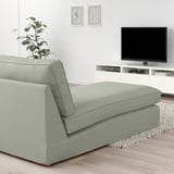 KIVIK světle zelená lenoška, moderní & pohodlná, dřevěná podlaha, tv stojan, rostlina, minimalistický dekor