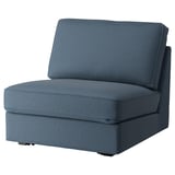 Modrý sedací modul KIVIK, obdélníkový, s hladkým, moderním designem a látkovým čalouněním.