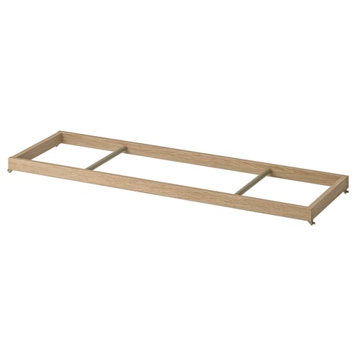 Šatní tyč KOMPLEMENT, světlý dub, ocel, obdélníkový, minimalistický design.