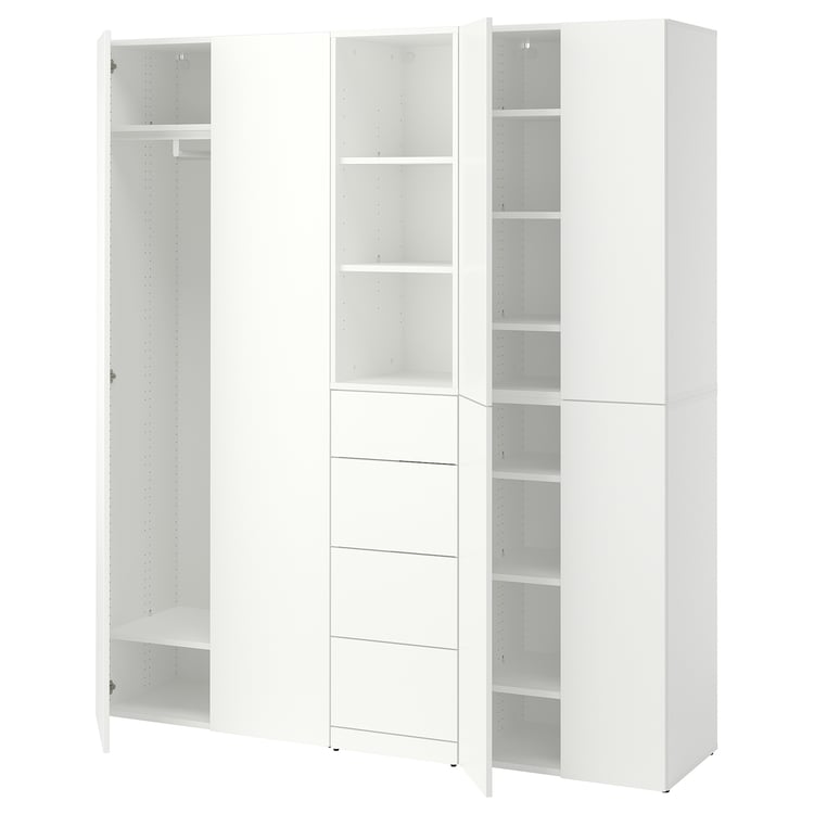 LASTARE Šatní sestava, bílá, 180x42x200 cm