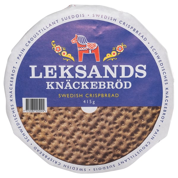 Obal LEKSANDS KNÄCKEBRÖD, švédský křupavý výrobek.