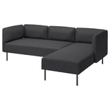Tmavě šedá modulární pohovka LILLEHEM, elegantní design s kovovými nohami, pohodlné polštáře.